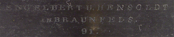 Engelbert u. Hensoldt in Braunfels: Kleines Mikroskop Nr.91 Signatur