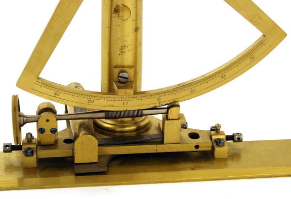 Utzschneider und Fraunhofer in M&uuml;nchen: Distanzmesser nach Reichenbach um 1820: Teilkreis mit Einstellung