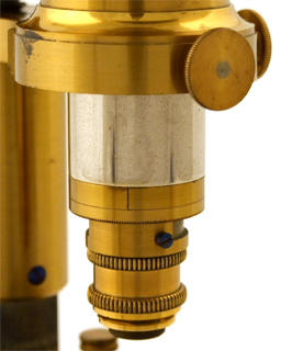 Petrografisches Mikroskop nach Fuess - Rosenbusch, R. Fuess Berlin um 1880: Schieber f&uuml;r Verz&ouml;gerungspl&auml;ttchen