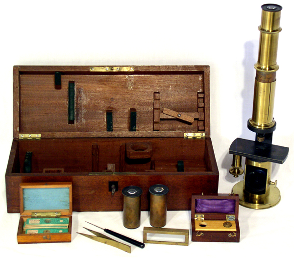 Mikroskop A. Kr&uuml;ss Hamburg, No. 191 mit Kasten