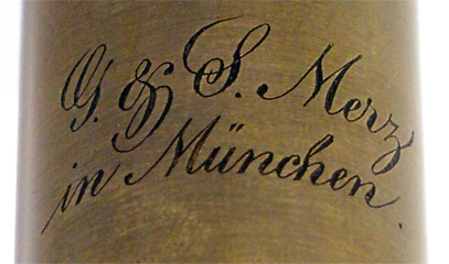G. & S. Merz in M&uuml;nchen Trommel Mikroskop: Signatur