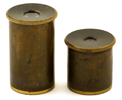 Kleines Mikroskopstativ von Simon Pl&ouml;ssl in Wien: Okulare