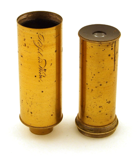 S. Pl&ouml;ssl in Wien: Taschenmikroskop um 1835 - Tubus zerlegt