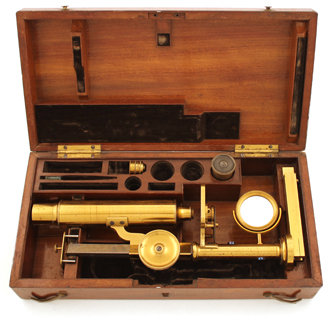 Kleines Stangenmikroskop Schiek in Berlin #229 im Kasten