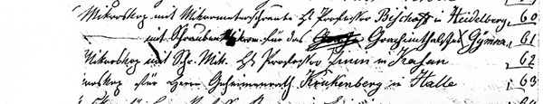 Ausschnitt aus der Kundenliste von F.W. Schiek