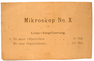 Mikroskop Paul Waechter #16981 - Vergr&ouml;&szlig;erungstabelle