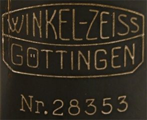 Mikroskop nach W&uuml;lfing, Winkel-Zeiss No. 28353: Signatur