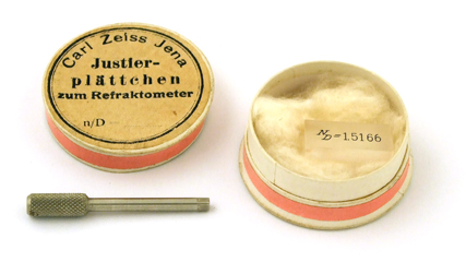Justierpl&auml;ttchen zu Abbe Refraktometer Carl Zeiss Jena # 30246