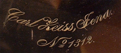 Zeiss Sph&auml;rometer #1312: Signatur