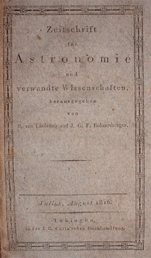 Zeitschrift f&uuml;r Astronomie 1816