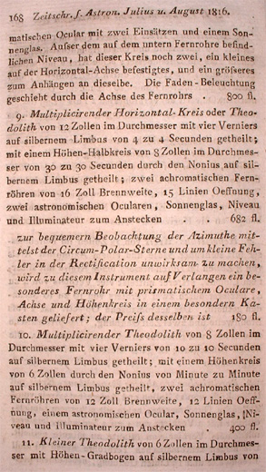 Zeitschrift f&uuml;r Astronomie 1816
