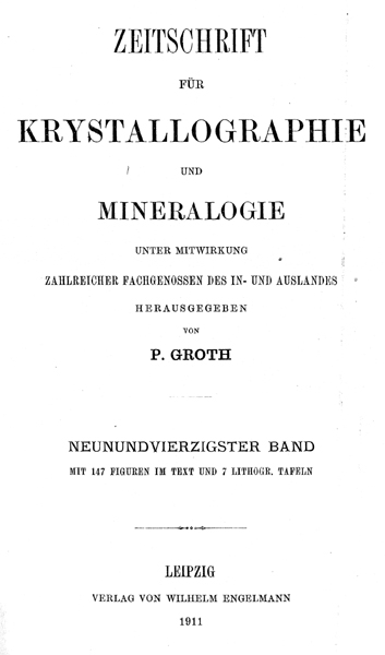 Zeitschrift f�r Krystallographie und Mineralogie