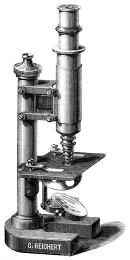 Stativ IIIa von Carl Reichert. Abb. aus: Ch. Reichert Vienne: Catalogue illustr&eacute; des microscopes, microtomes etc; No. XV; Wien 1888