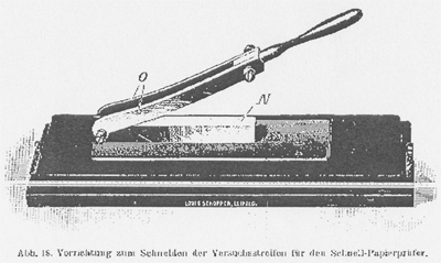 Schopper, Schnellpapierpr&uuml;fer: Messer