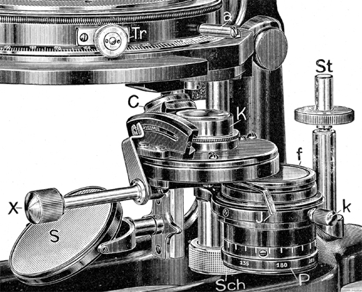 Beleuchtungsapparat Stativ VI von Winkel-Zeiss, Nr. 28349, Abb. aus:R.Winkel G.m.b.H. Optische und mechanische Werkst&auml;tten G&ouml;ttingen - Winkel-Zeiss: Mikroskope Polarisations-Apparate Zubeh&ouml;r; Druckschrift O p; G&ouml;ttingen September 1930 