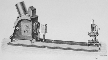 Aufbau f&uuml;r Ultramikroskopie: Ultramikroskopie und Dunkelfeldbeleuchtung Heft 7: Kardioidultramikroskop nach Siedentopf; 2. Ausgabe; Mikro 306; Carl Zeiss Jena; 1911 