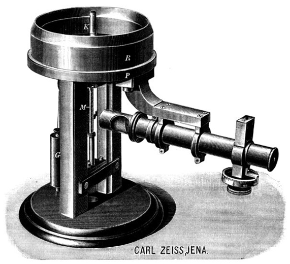 Zeiss Sph&auml;rometer; Abb. aus: Carl Zeiss Optical Works Jena, Optical Measuring Instruments, 1893