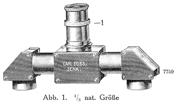 Zeiss Vergleichsokular; Abb. aus: Carl Zeiss Jena: Vergleichsokular f&uuml;r Mikroskope; Mikro 361; Jena 1924